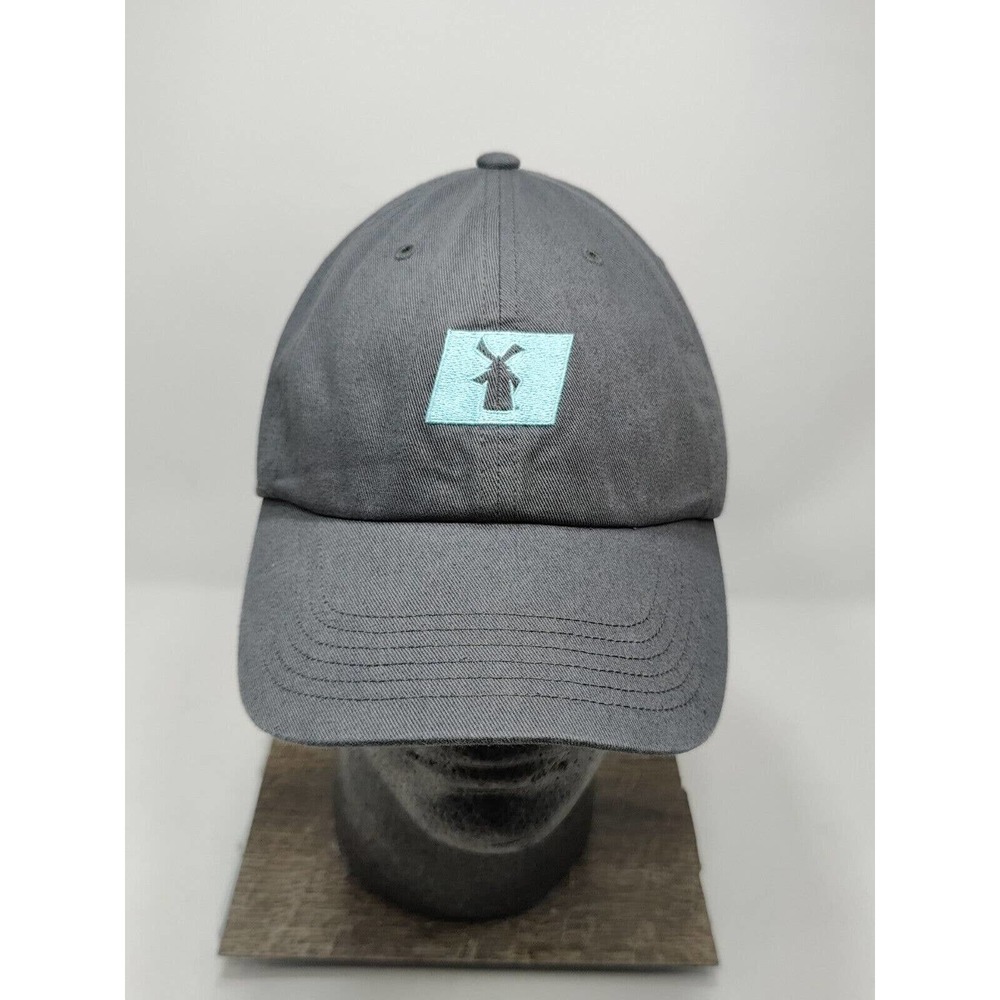 Dutch‎ bros hat Gray Teal adjustable Strapback hat Cap Canvas Super clean!
